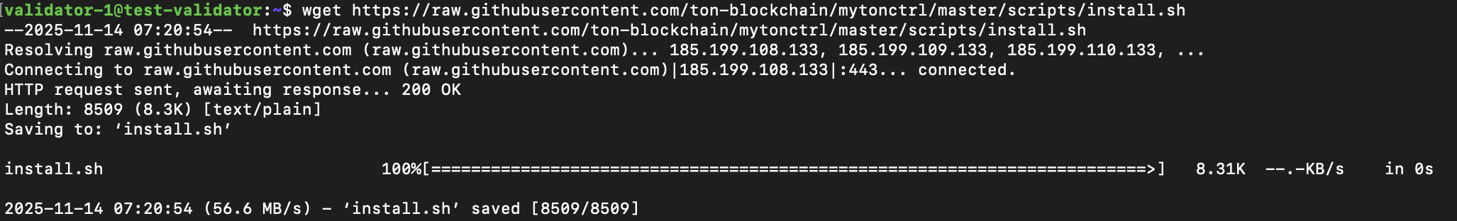 Downloading MyTonCtrl