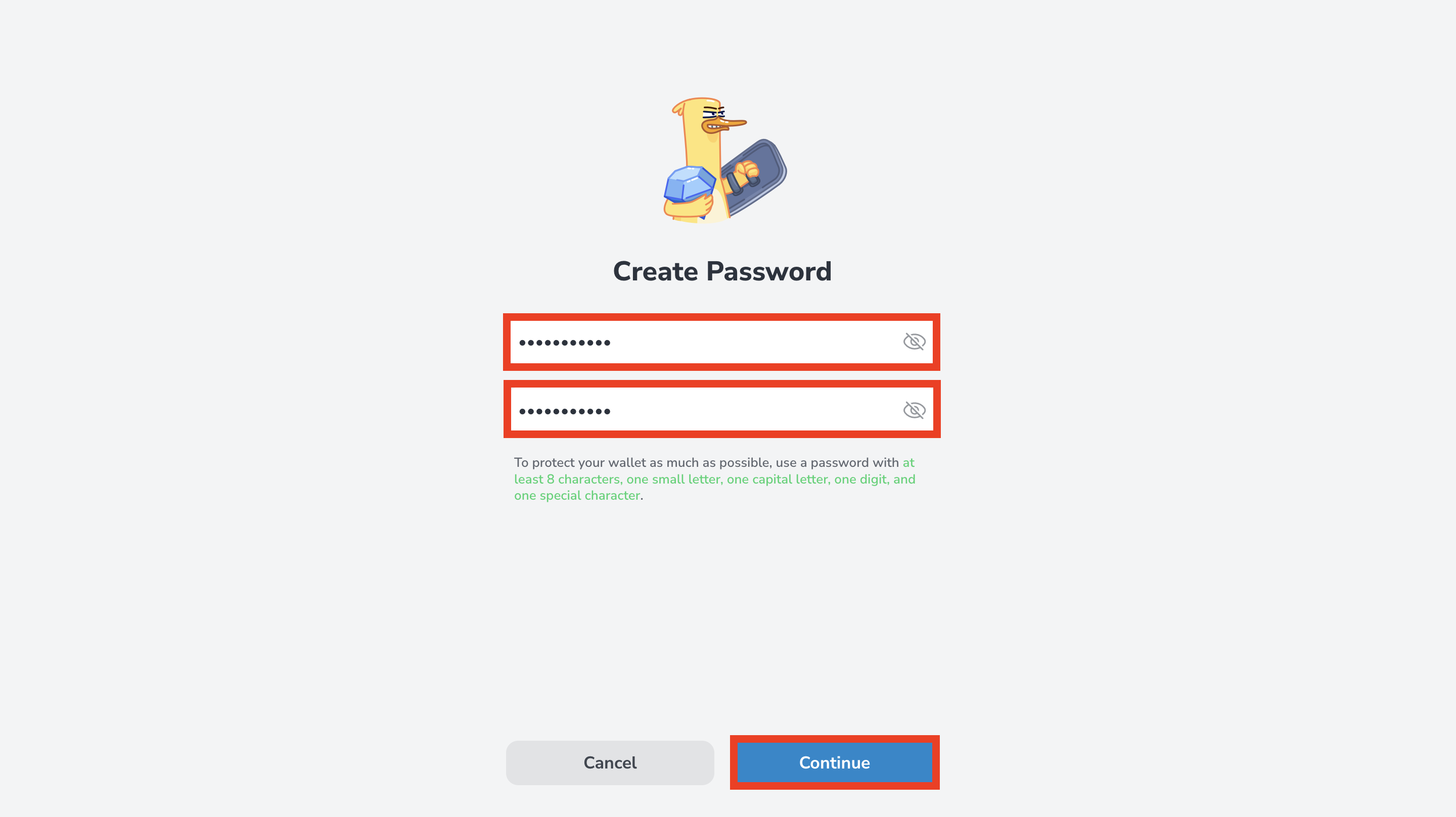 Password setup